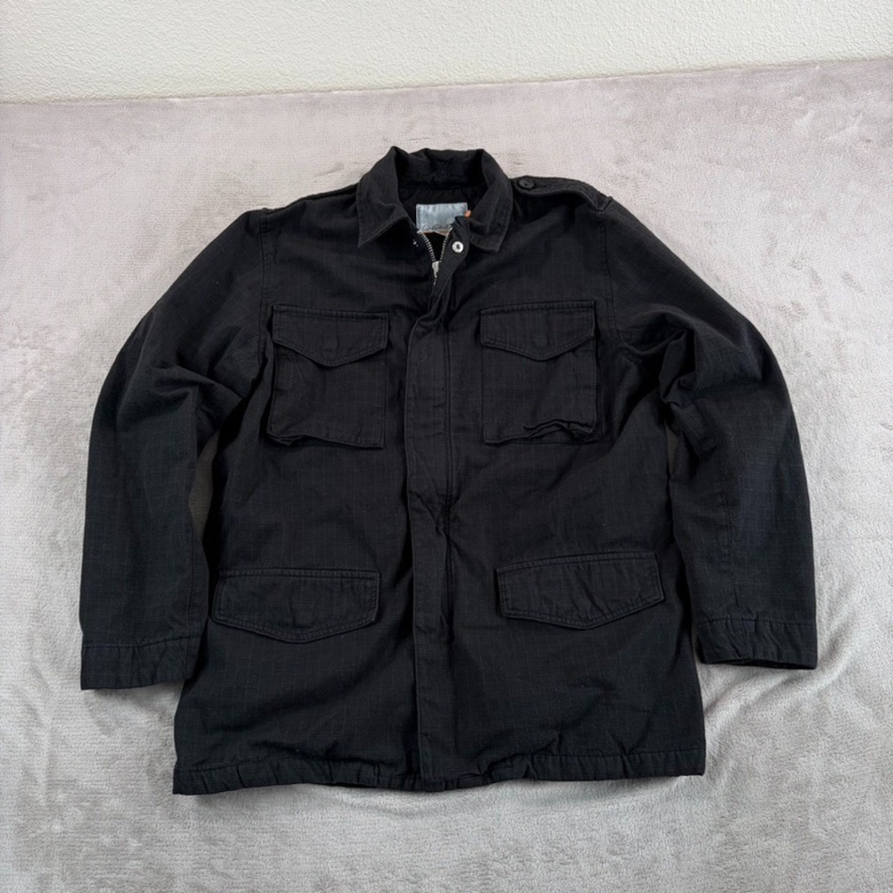 Vintage Quiksilver Edition Chore Barn Jacket in Black Plaid Men‎ Large Lined Y2K